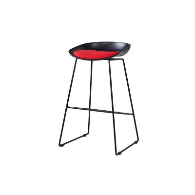 China Other Simple Modern Style High Counter Stool With Low Backrest Footrest PP Chair Portable Bar Stools For Kitchen Island Patio Balcony for sale