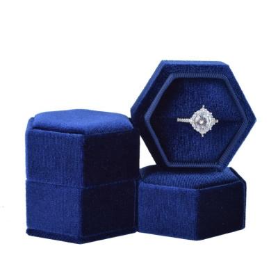 China Recyclable Fancy Hexagon Core Lid Plastic Gift Jewelry Box With Velvet For Necklace Stud Earring Pendant Ring For Retail And Wholesale for sale