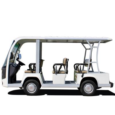 China Wholesale L108D Luxury Closed Electric Sightseeing Bus Mini Golf Bus 8 Battery Small Passenger Electric Car for sale