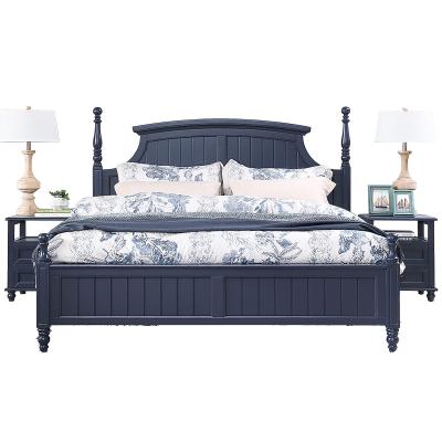 China American Soft Storage Bedroom Bedroom All Solid Wood Princess Bed 1.8m Double Plank Bed for sale