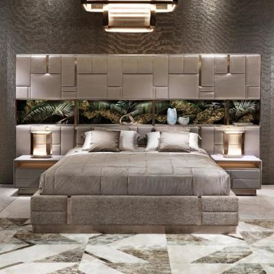 China Italian Modern Bedroom Furniture Luxury Queen Bed Storage Home Set Latest King Full Size Leather Bedrooms Bed Designs for sale