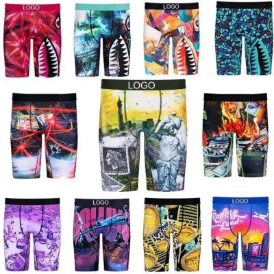 China 2023 Factory Customized Antibacterial Long Boxing Shorts Printed Underwear Men's Casual Underwear 3xl Plus Size Boxing Shorts for sale