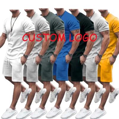 China Anti-Wrinkle Men's Sportswear Customized Sportswear With Logo Men's Summer Two-Piece Short Set Private Brand Blank Sportswear - for sale