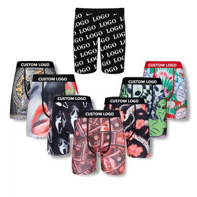 China Antibacterial Factory Customized New Long Boxing Shorts Printed Underwear Men's Casual Underwear Plus Size Boxing Shorts Underwear - for sale