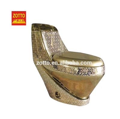 China Double-Flow Direct Selling Price Sanitary Ware Engineering One Piece Bathroom Toilet Gold Color Luxury Toilet for sale