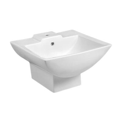 China Easy Clean High Quality Single Hole Ceramic Washroom Bathroom Sinks Wall Hung Cheap Semi Wash Hand Sink Custom Pedestal Basin for sale