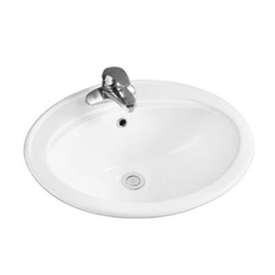 China Popular Wash Basin Easy Clean Hot Selling Over The Counter Oval Ceramic Wash Basin Bathroom Sink Wash Basin Sanitary Ware for sale