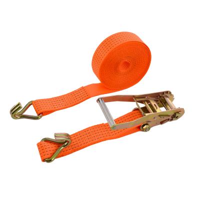 China Not Easy To Break 100% Polyester Material Belt Cargo Lashing Strap Ratchet Strap Tie Down for sale