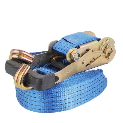 China Netting Cargo Lashing Strap Polyester Cargo Belt Ratchet Lashing Strap For Automotive Transport for sale