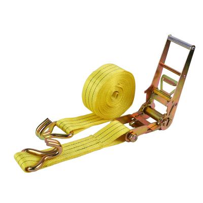 China Not Easy To Break Polyester 3 Inch Polyester Ratchet Buckle Tie Down Strap Belt Cargo Lashing Strap for sale