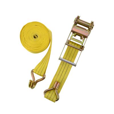 China Not Easy To Break Heavy Duty 3 Inch Stainless Steel Ratchet Lashing Belt Link Down Strap For Truck Motorcycle Cargo Fastening for sale