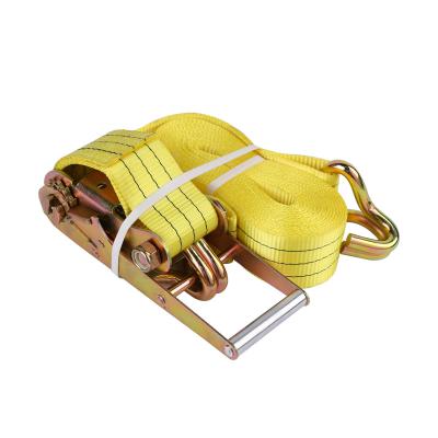 China Not Easy To Break Heavy Duty 3 Inch Polyester Cargo Ratchet Straps Tie Down With Double J-Hook for sale