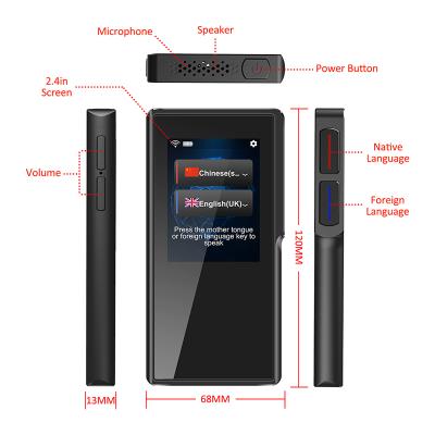 China Wifi 2019 2.4 Inch Touch Screen AI Portable Wireless Voice Translation Translate Mobile Handheld Translation Device for sale