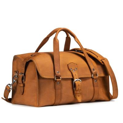 China Real luxuery brown duffle bag leather high quality large duffle beach bag for sale