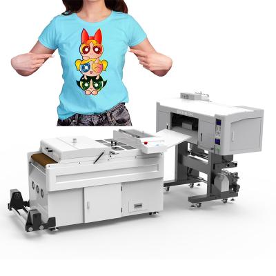 China Garments wholesale 60cm DTF printer for garments with powder printheads i3200/XP600/i4720 2 full printing solution direct shake transfer for sale