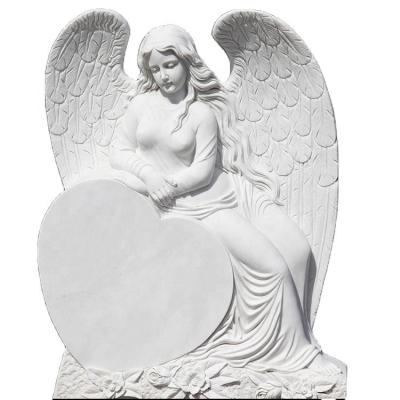 China Modern Granite Headstone Customized Design White Granite Angel Headstone for sale