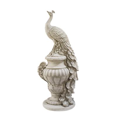 China EUROPEAN outdoor garden decoration with white marble stone peacock statue for sale