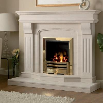 China Modern artificial marble stone surround decorative fireplace with mantel frame for sale