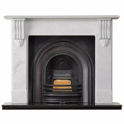 China Europe High Quality White Marble Fireplace Mantel For Sale for sale