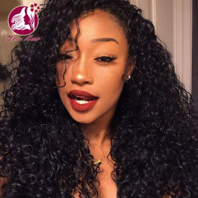 China Water Wave 150% Density Human Hair Glueless Lace Front Wigs Brazilian Curly Elastic Band Full Lace Wig With Baby Hair for sale