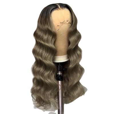 China Brazilian Remy Ombre Honey Blonde Colored HD Hair Lace Wig 13x6 Lace Front Human Hair Wigs Body Wave Straight Blonde Transparent Wig for sale