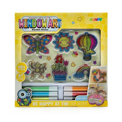 China Kids Coloring Toy EBAYRO 2021 Window Cling Art Craft Garden Fun Sun Catcher Set Holiday Gift Educational DIY Painting Set Rainbow Kids DIY Set for sale