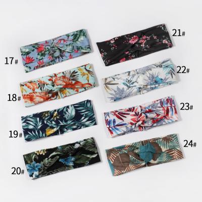 China Sports yoga knotted headband hair band headdress European and American wholesale sports printed cross headband for sale