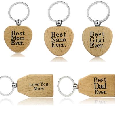 China Casual. Wholesale Promotional Wooden Heart Shape Gift Metal Key Chain Making Key Chain For Family Member for sale