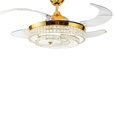 China EUROPEAN style luxury crystal ceiling fan with LED lights for sale