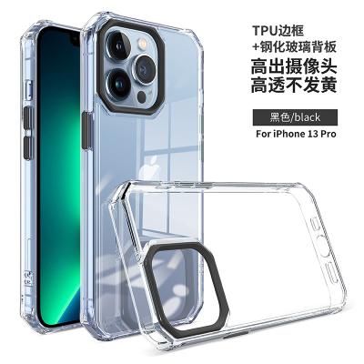 China High Quality Shockproof Tempered Glass Non-Yellowing Back Protective Case For iPhone 11 12 13 Max Soft Border Pro TPU Slam-Proof Back Cove for sale