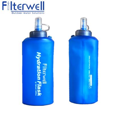 China Removes Minimum Flexible Outdoor Filter Pocket Running Sport 99.9999% 700ML Camping Hydration Flask for sale