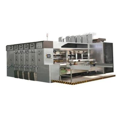 China Factory Good Quality Automatic Edge Feeder Feeding Flexo Four Color Printing Slotting Die Cutting Machine for sale