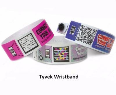 China Printable Tyvek Tyvek rfid nfc paper wristband for sale