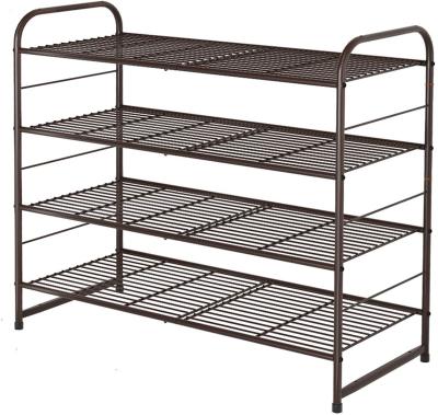 China Stackable Shoe Rack (Size) Adjustable Expandable Adjustable 4 Tier Shoe Shelf Storage Rack for sale