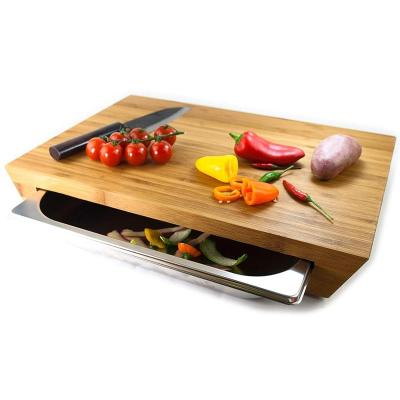 China Sustainable Chopper Style Bamboo , Wood Oiled Bamboo Countertop Tall Cutting Board With for sale