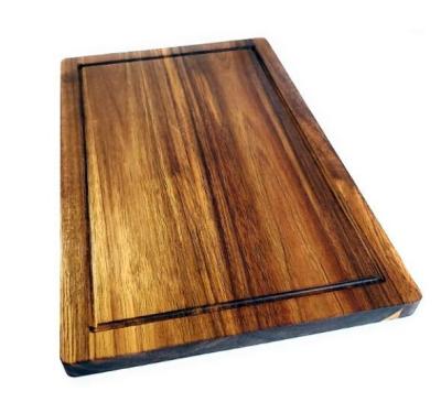 China Large Sustainable Double Sided 11x17 Acacia Cutting Board With Drip Edge for sale