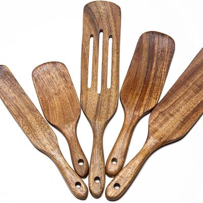 China Sustainable Cookware Kitchen Tools Wooden Utensils Set Wooden Spurtles Set for sale