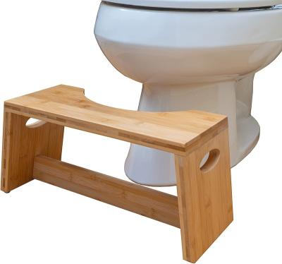 China 7 Inch Foldable Bamboo Toilet Squatty Folding Potty Stool Brown Poop Stool For Adult for sale