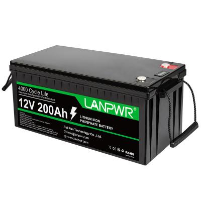 China OEM factory LANPWR LIFEPO4 batteries e-bike EV CAR battery 200Ah (0.2C) 12V200ah 6ah 7ah 10ah 150ah outdoor battery for sale