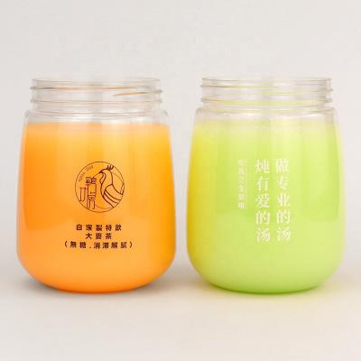 China 400ml Pot-Blown Shape Clear Translucent Plastic Beverage Bottle for sale