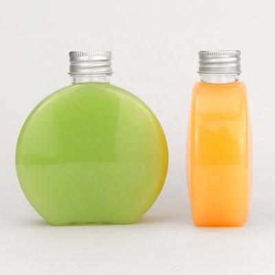 China Food Grade Clear Pet Maker 250Ml 8Oz Transparent Bpa Free Plastic Drinkware Bottles Juice Bottles With The Lid Disposable for sale