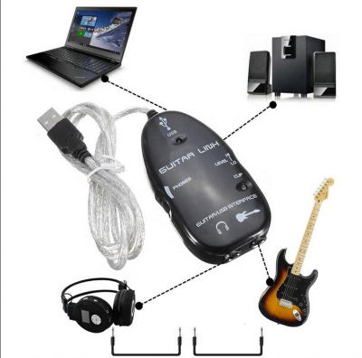 China Speaker USB Guitar Cable, Guitar To USB Interface Cable PC Audio Recording Adapter Cable Connector String for sale