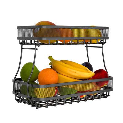 China Multifunctional Hot Selling Wire Fruit Basket Stand Viable For Vegetable Snack Bread Rack With Drain Water Function for sale