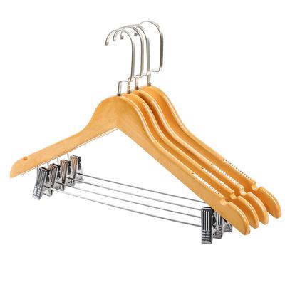 China Custom Modern Anti-Slip Wholesale Hanger With Dark Wood Staples Hangers For Clothes And Coats For Custom for sale