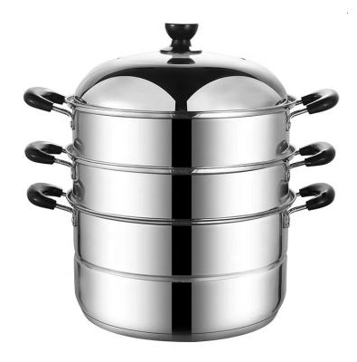 China Sustainable Hot Selling Stainless Steel Steamer Fast Delivery Three Tier Steamer Lightweight And Strong Steamer for sale