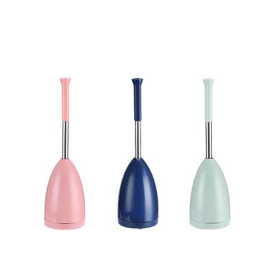 China Durable Round Silicone Toilet Reading Brush Bathroom Toilet Brush Stainless Steel Toilet Brush With Holder for sale