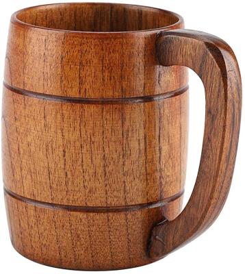 China Viable wooden beer mug with bottle opener thermos mug hammer pattern sprayed wooden beer mug for sale