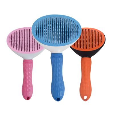 China Wholesale ABS Pet Brush Stored Clean Log Cleaning Dog Cat Easy Clean Pet Rake Useful Hair Brush for sale