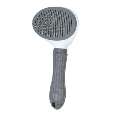 China Pet Grooming Brush Self Cleaning Dog Cat Slicker Brush Remove Dog Bristle Stocked Comb Automatically for sale