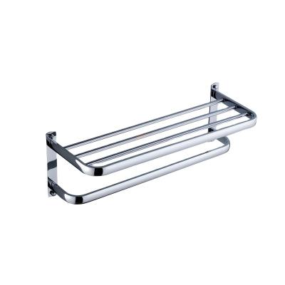 China Heater Hot Selling Modern Style Stainless Steel Chrome Wall Mounted Bathroom Towel Shelf Bathroom Towel Rack for sale